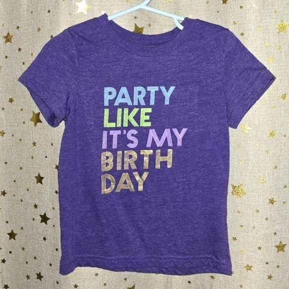 Cat & Jack Other - Cat & Jack - Purple Kids T-Shirt - Size 3T - "Party Like It's My Birthday"